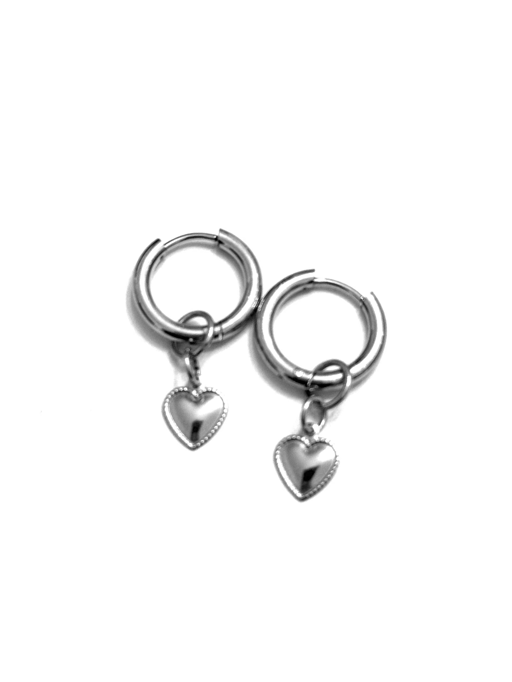 STEEL Heart Earrings