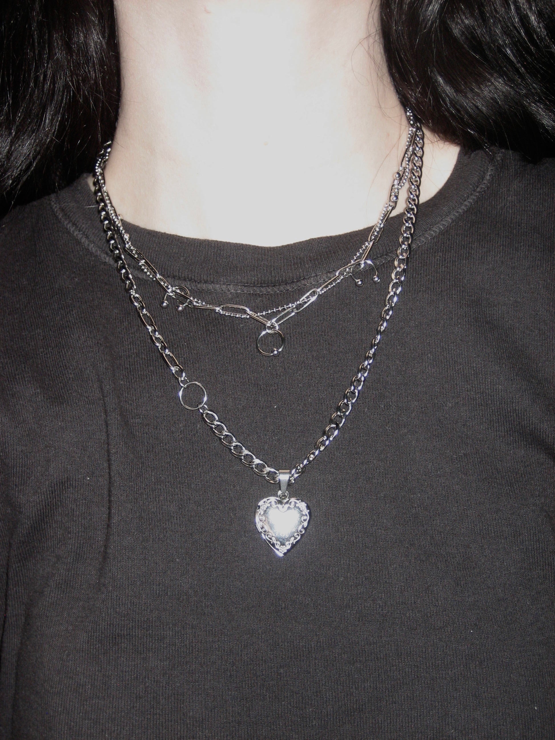 STEEL Pierced Necklace 001