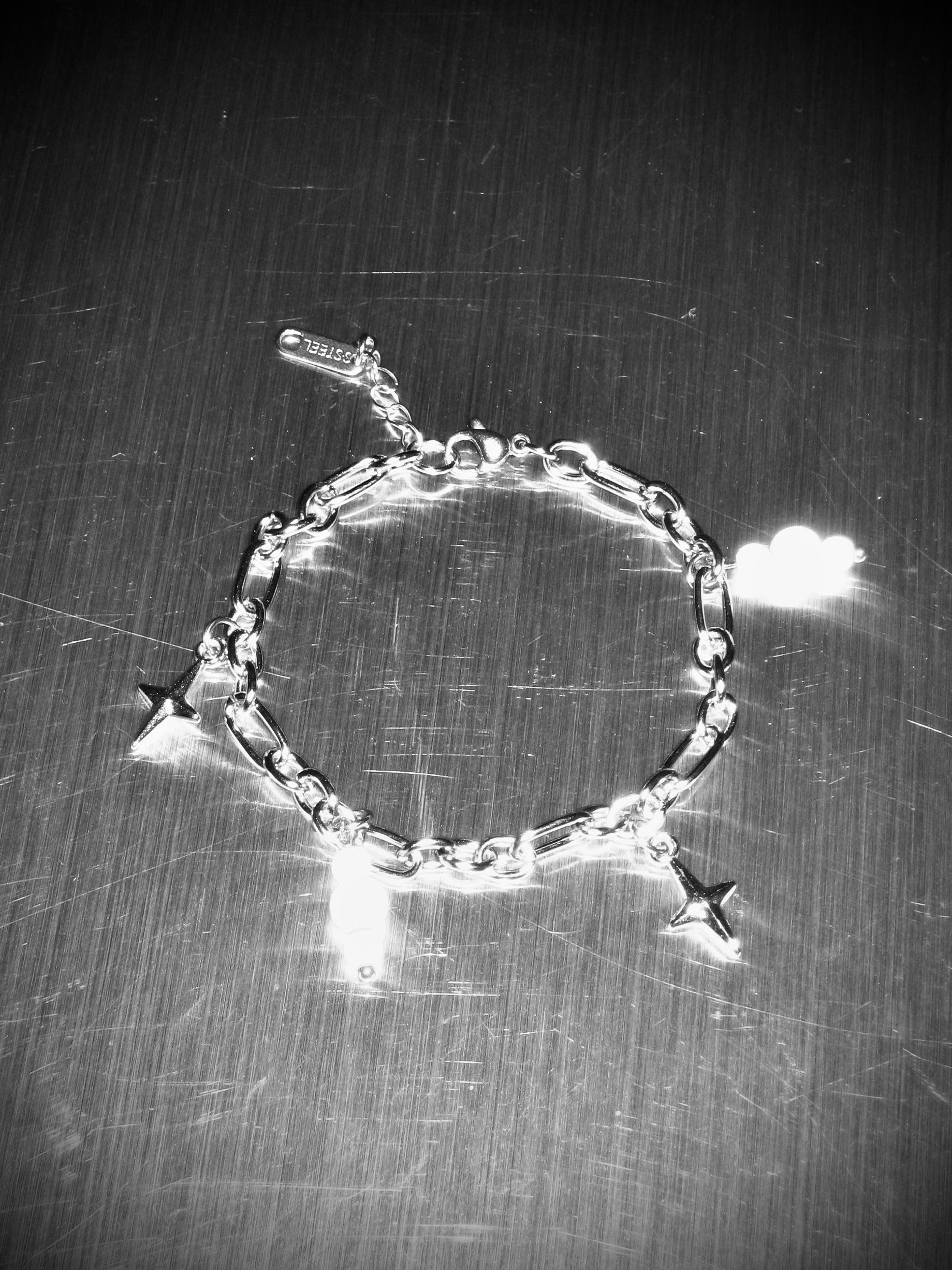 STEEL Reflective Pearls Bracelet 002