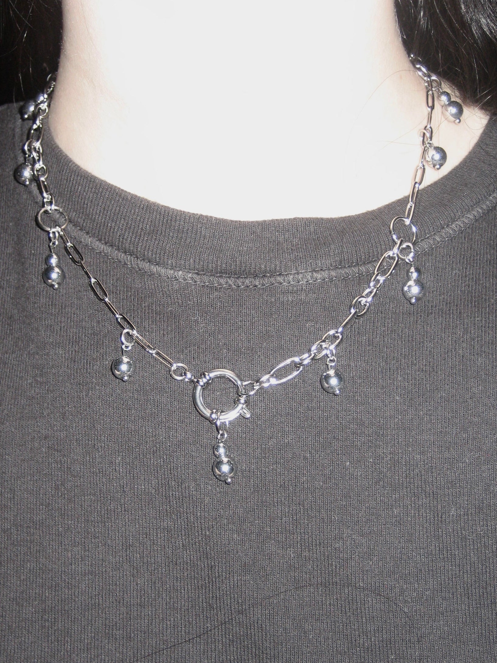 STEEL Pearls Necklace 002